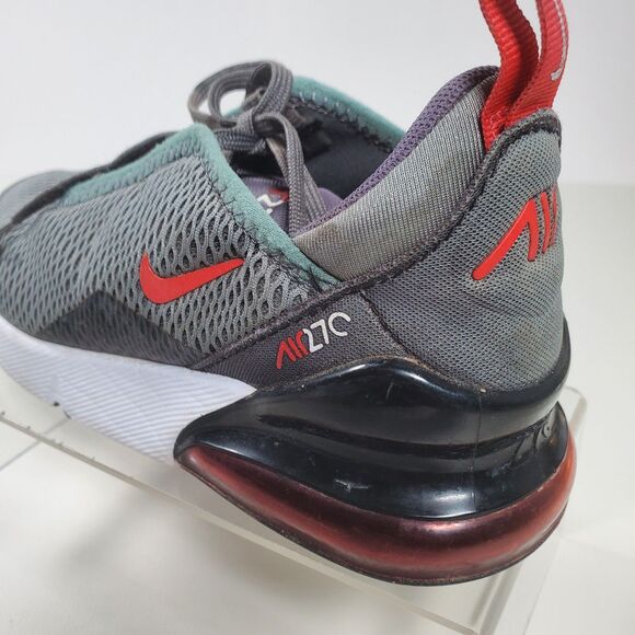 Nike Air Max 270 Sneakers Youth Size 3Y Gray Black White Red Unisex Running Shoe - Picture 14 of 15